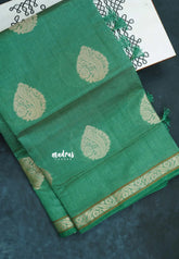 Dual Shade Seafoam Green - Raaga - Lightweight Semi tussar saree with bog buttas and small border